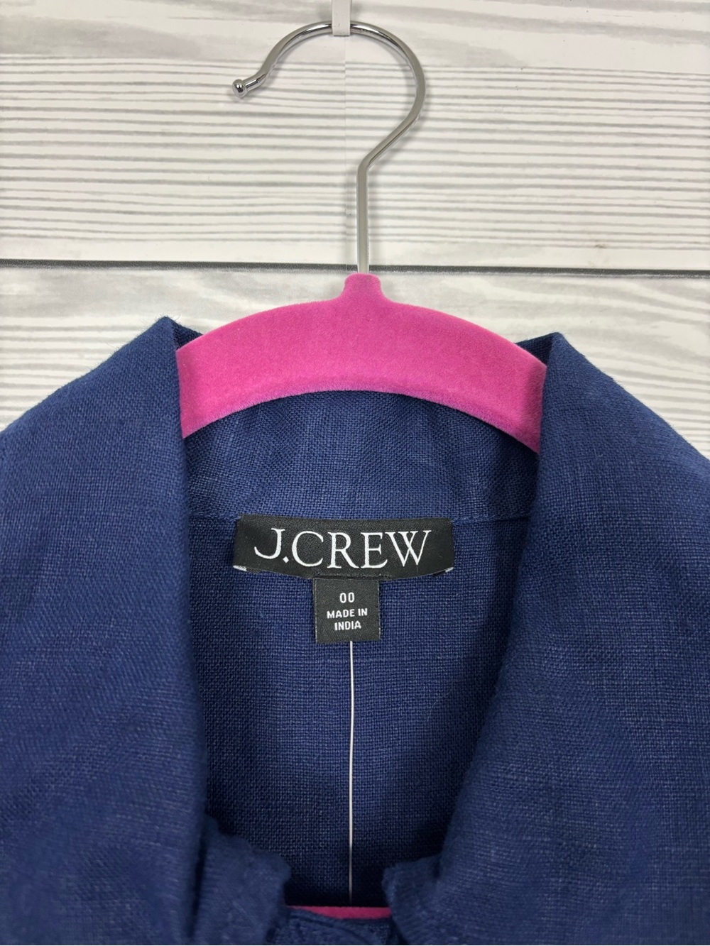 J. Crew Gamine Blue Linen Shirtdress NWT size 00 - Picture 3 of 9